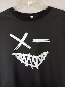 Smiley Face Shirt Black Short Sleeve Crew Neck Horror Shirt Heavy Metal Tee M - Picture 1 of 6