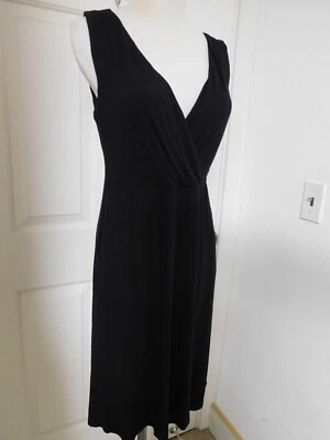 GARNET HILL черный вискозы эластичной Джерси кроссовер лиф колена платье SZ S - Изображение 1 из 4