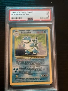 Pokemon PSA 7 Base Set Blastoise 2/102 Ilimitado Casi Como Nuevo 1999 - Imagen 1 de 2