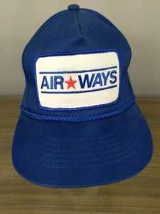 Vtg Trucker Canvas Patch Snapback Cap Air Ways EUC Sportsman  - Imagen 1 de 6
