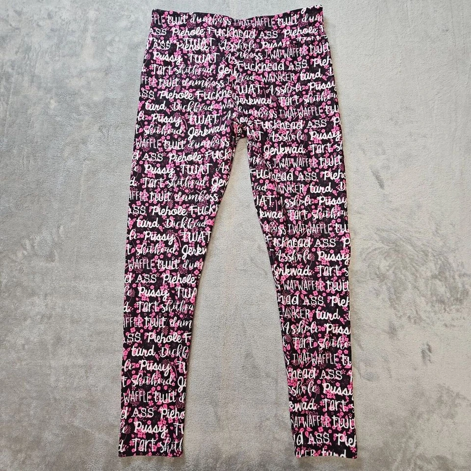 Mujer’s Leggings Grandes Negro Rosa Gráfico Texto Estampado Elastizado Novedad Adulto Humor Foto 1 de 4