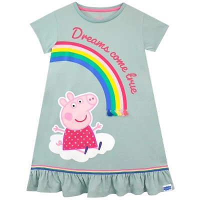 Peppa Pig Rainbow Nightdress Kids Girls 18 24 Months 2 3 4 5 6 7 8 Years Nightie - image 1 of 2