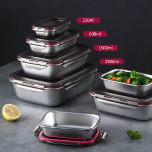 Edelstahl Bento Box 304 Auslaufsicher Lunchbox Lebensmittelbehälter To Go - Bild 1 von 4