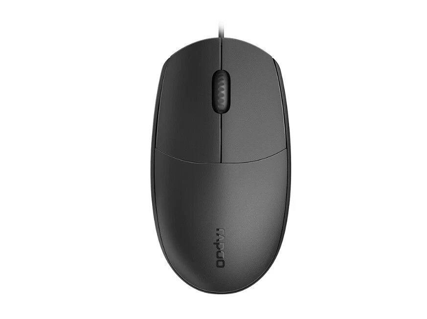 RAPOO N100 Wired USB Optical 1600DPI Mouse Black - No Driver Required/ Designed - Image 1 of 1
