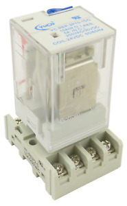 Yuco Ice Cube General Purpose 8-Pin Relay + Socket 2PDT 10 Amp Choose Voltage