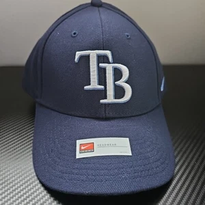 NWT Team Nike MLB Genuine Merch Tampa Bay Rays Blue Embroidered Adjustable Hat - Picture 1 of 8
