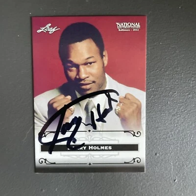 LARRY HOLMES 2012 LEAF "EXCLUSIVE" COLLECTORS HALL OF FAME PROMO CARD! AUTOGRAPH - Image 1 of 2