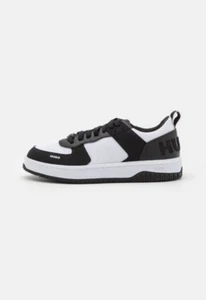 Trainers HUGO Mens Black & White Casual Sneakers With Logo Kilian Tenn - Size 7 - Picture 1 of 6