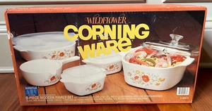 Corning Ware Wildflower 9 Piece Modern Family Set Sealed Vintage - Picture 1 of 8