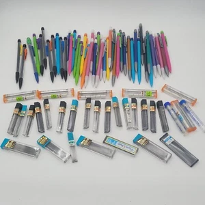 Huge Lot 45 Bic Mechanical Pencils & 30 Lead / Erasers, Both 0.5 and 0.7 Pentel - Picture 1 of 10