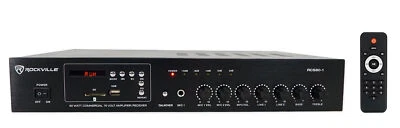 Rockville RCS80-1 60 Watt 70v Commercial/Restaurant Amplifier/Bluetooth Receiver - Image 1 of 4