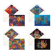 LAUREL BURCH Cats Notecards~16 Cards In Keepsake Box~4 Each of 4 Designs~#LB01~