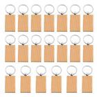 20Pcs Wood Blank Wooden Keychains Blank Unfinished Wooden Key Tag with  Key6392