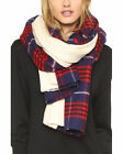 Standard Form Womens Grunge Plaid Knit Scarf Red