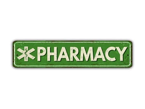 Letrero de calle de farmacia estilo vintage - Imagen 1 de 6