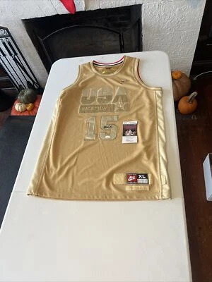 Magic Johnson RARE Signed GOLD Olympic Jersey 211/369 NIKE JSA Dream Team 1 - Image 1 of 4