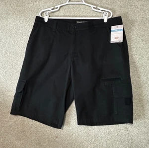 NEW Dickies Black Cargo Shorts Relaxed Fit Size 16W Inseam 12" Cotton Twill NWT - Picture 1 of 11
