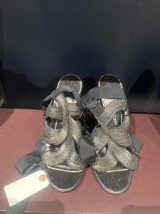 Tacones plateados con correa Tom Ford Archive para mujer - Imagen 1 de 3