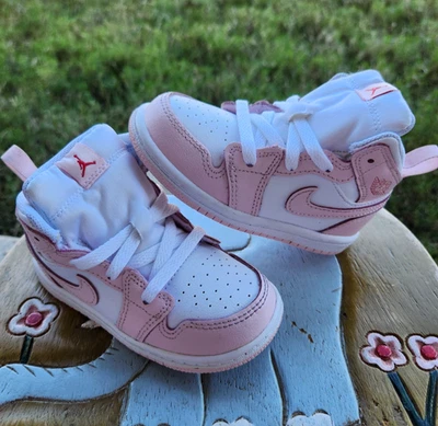 Jordan Retro 1 Mid "Espuma Rosa" Niñas Niño 7C Foto 1 de 4