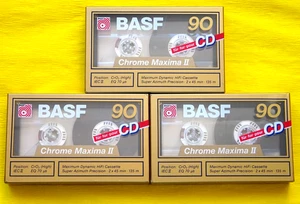 3x Cintas de Cassette BASF Chrome Máxima II 90 1989-1990 + EMBALAJE ORIGINAL + SELLADO + - Imagen 1 de 2