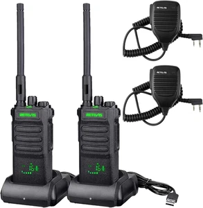 Retevis 2 Pack Rugged Long Range Two Way Radios Speaker Mic VOX LED & 2600mAh - Picture 1 of 12