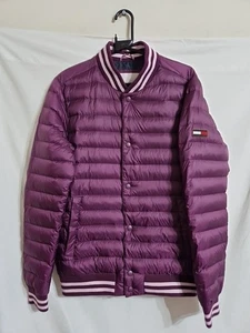 Tommy Hilfiger Mens Medium Plum Full Zip Down Filling Puffer Jacket - Picture 1 of 20