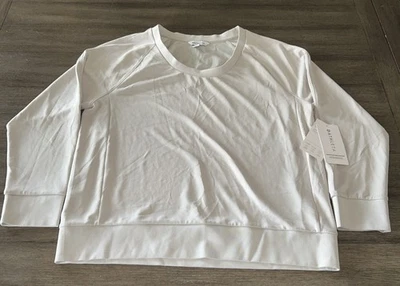 NUEVO CON ETIQUETAS Athleta Seasoft Sudadera Cuello Redondo Top, Gris Abulón TALLA XL Absorbente  Foto 1 de 4