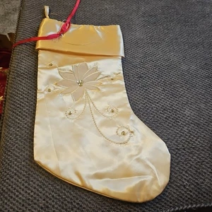 GOLD WEIHNACHTSSTRÜMPFE mit Weihnachtsstern & Bändern 16x9" - Bild 1 von 9