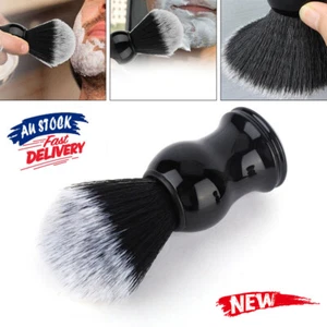 Portable Men Shaving Bear Brush Badger Hair Shave Plastic Handle Barber Black AU - Picture 1 of 12
