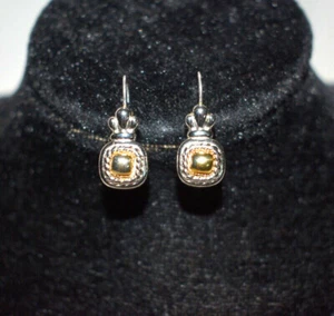 Monet Ohrringe silberfarben goldfarben Cabochon durchbohrt Leverback Retro - Bild 1 von 9