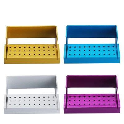 Estación Soporte Fresas Desinfección Dental 30 Agujeros, Organizador Bloque Bur con Cubierta Foto 1 de 4