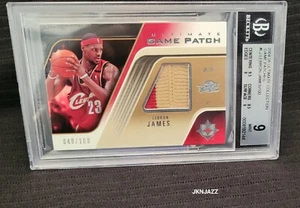 2004 UD ULTIMATE LEBRON JAMES CAVALIERS GAME WORN 2 COLOR PATCH SP #040/100 BGS! - Picture 1 of 3
