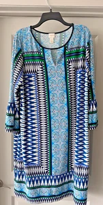 Chicos Sheath Dress Size 4 BELL  SLEEVE STRETCH SOFT - Picture 1 of 3