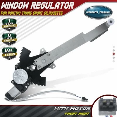 Power Window Regulator with Motor for Pontiac Trans Sport Silhouette Front Right - Image 1 of 4