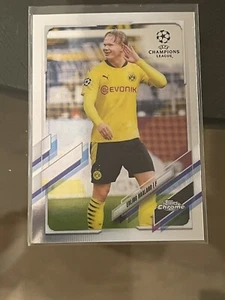 2020-21 Topps Chrome Uefa Champions Erling Haaland #49 Dortmund - Picture 1 of 2