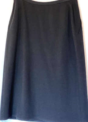 VTGSonia Rykiel Mini Pencil Skirt Size 44 US 12 Black 100% Wool Slit Back Casual - Image 1 of 4