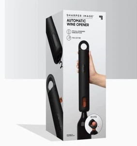Sharper Image Wine Bottle Opener Black Automatic Universal Removable Foil Cutter - Picture 1 of 7