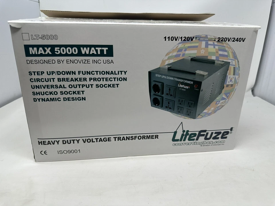 LT Series 5000 Watt Voltage Converter Transformer Step Up/Down - 110v to 220v... - Image 1 of 1