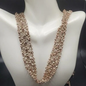 Kenneth Cole mesh rose gold tone Hollywood glamour necklace N2918 - Picture 1 of 4