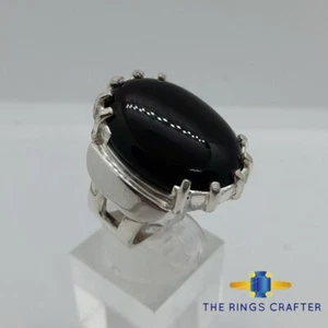 Natural Black Onyx Gemstone Ring Black Agate Ring Shia Aqeeq Ring Black Hakik - Picture 1 of 10