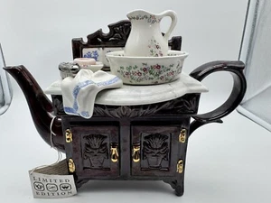 Paul Cardew signierte Portmerion viktorianische Waschtisch Teekanne Vintage Made in England - Bild 1 von 14