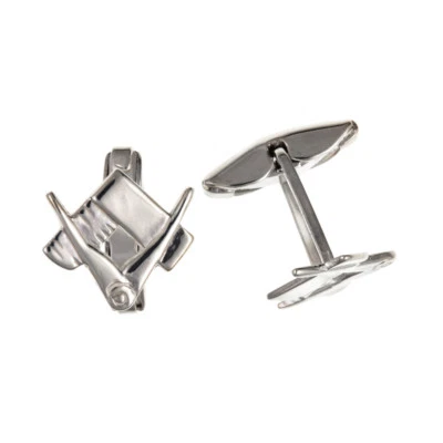 NEW 925 Sterling Silver Masonic Cufflinks 17x15mm 925 3.6g & Box NEW - Image 1 of 3