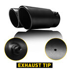 Dual Exhaust Tips Black Stainless Steel Inlet 1.5-2.4 " Custom Slant Round