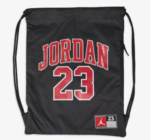 BOLSO DE GIMNASIO NIKE AIR JORDAN ""23" NEGRO CORDÓN ESCUELA HOMBRES NIÑAS NIÑOS NUEVO - Imagen 1 de 3