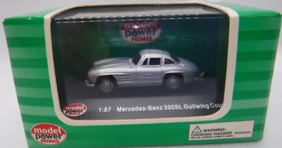 Mercedes-Benz 300SL GullwingCoupe Gray 1:87 Die Cast Model Power Minis 102722DMT - Image 1 of 2