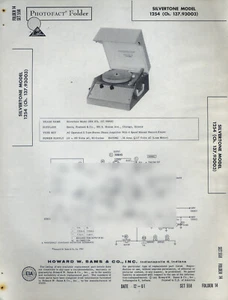 Sams Photofact Folder Silvertone Model 1254 (Ch. 137.930003) PFAX22 - Picture 1 of 1