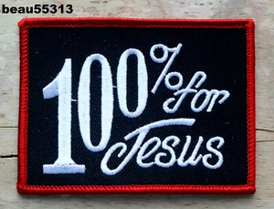 ⭐"100% PARA JESÚS" IDEAL PARA HARLEY CHALECO CHAQUETA PARCHE CRISTIANO - Imagen 1 de 1