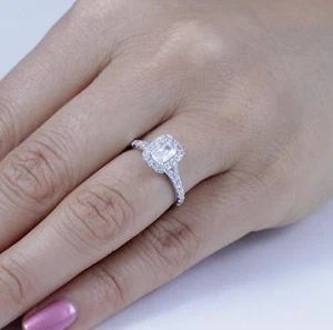 French Set 925 Sterling Silver CZ Engagement Ring Wedding Band Size 2.5-15 SS21A - Picture 1 of 5