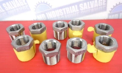 Lote de 9 - 1/2" macho x 3/8" hembra NPT reductor roscado, 150#, 304 SS (NUEVO) Foto 1 de 4