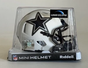 New DALLAS COWBOYS Lunar Eclipse Mini Football Helmet RIDDELL Speed Matte White - Picture 1 of 7